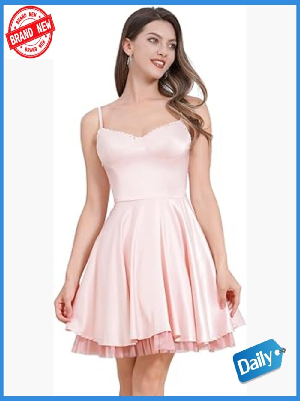 Satin Corset Mini Dress Sleeveless Sweetheart Neckline Ruffle Party Dress